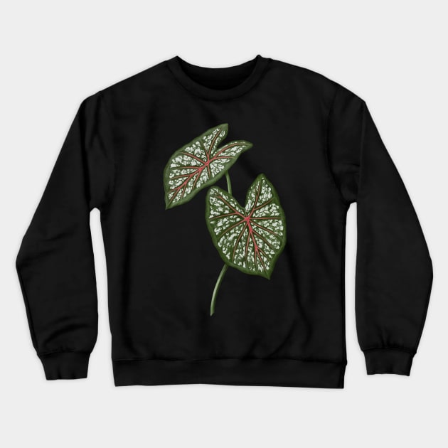 Caladium Galaxy Pink leaves Crewneck Sweatshirt by gronly